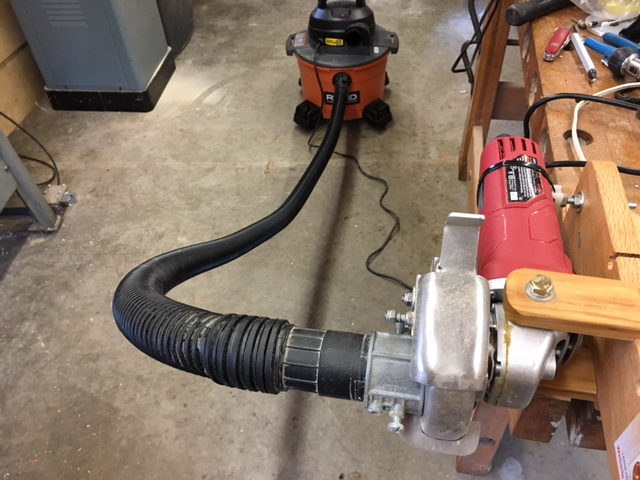 WALNUT SAW with vacuum attached